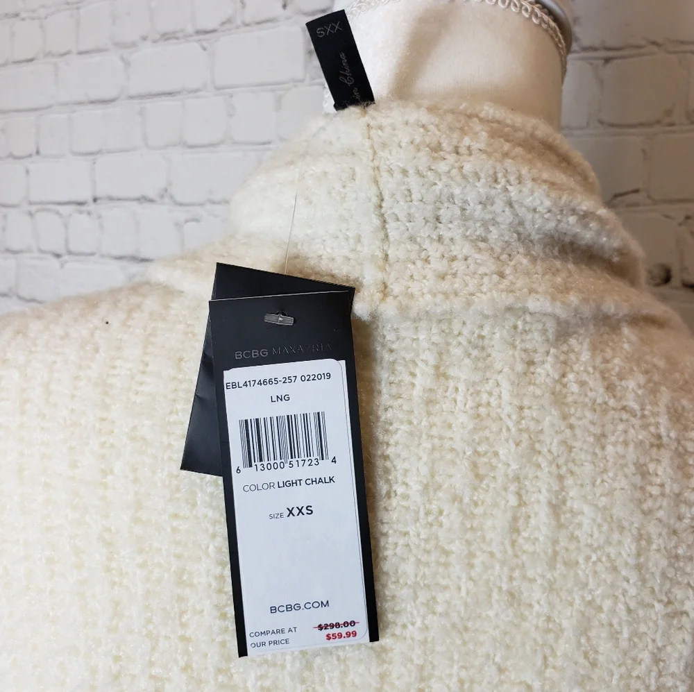 BCBGMaxAzri cream long cardigan sweater - Picture 6 of 7